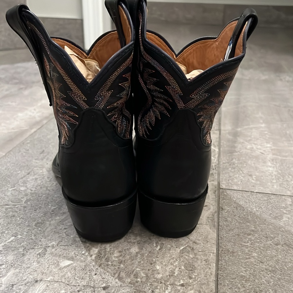 RIO Of Mercedes Black Short Leather Western Boots - Picture 3 of 12
